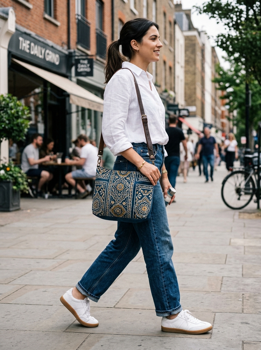 5 Ways to Style a Hand Block-Print Sling Bag